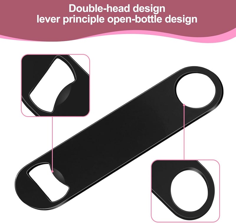 WEGAZ -15 Pack 7inch Black Stainless Steel Flat Beer Bottle Opener,Stainless Steel - Image 5